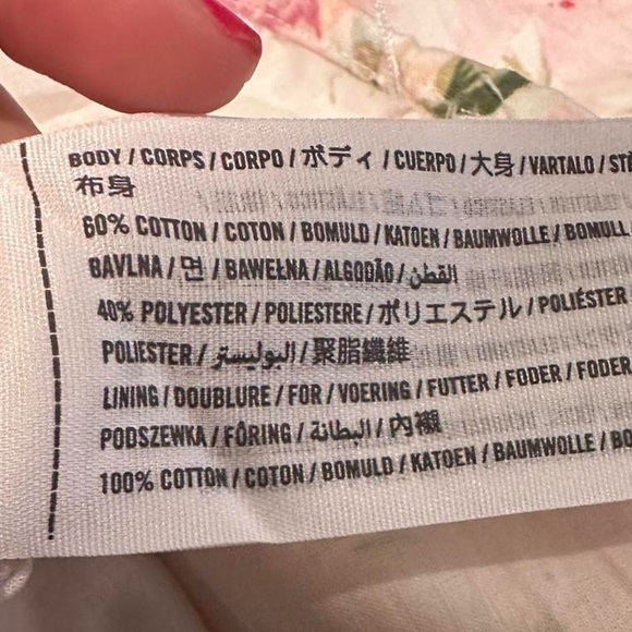 Abercrombie & Fitch Pink Floral Puff Sleeve Crop Top Size Large - Picture 6 of 6